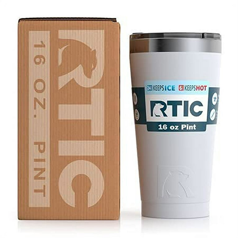 RTIC Pint 16 oz Insulated Tumbler Stainless Steel Metal Coffee, Frozen  Cocktail, Drink, Tea Travel Cup with Lid, Spill Proof, Hot and Cold,  Portable Thermal Mug for Car, Camping, Olive 