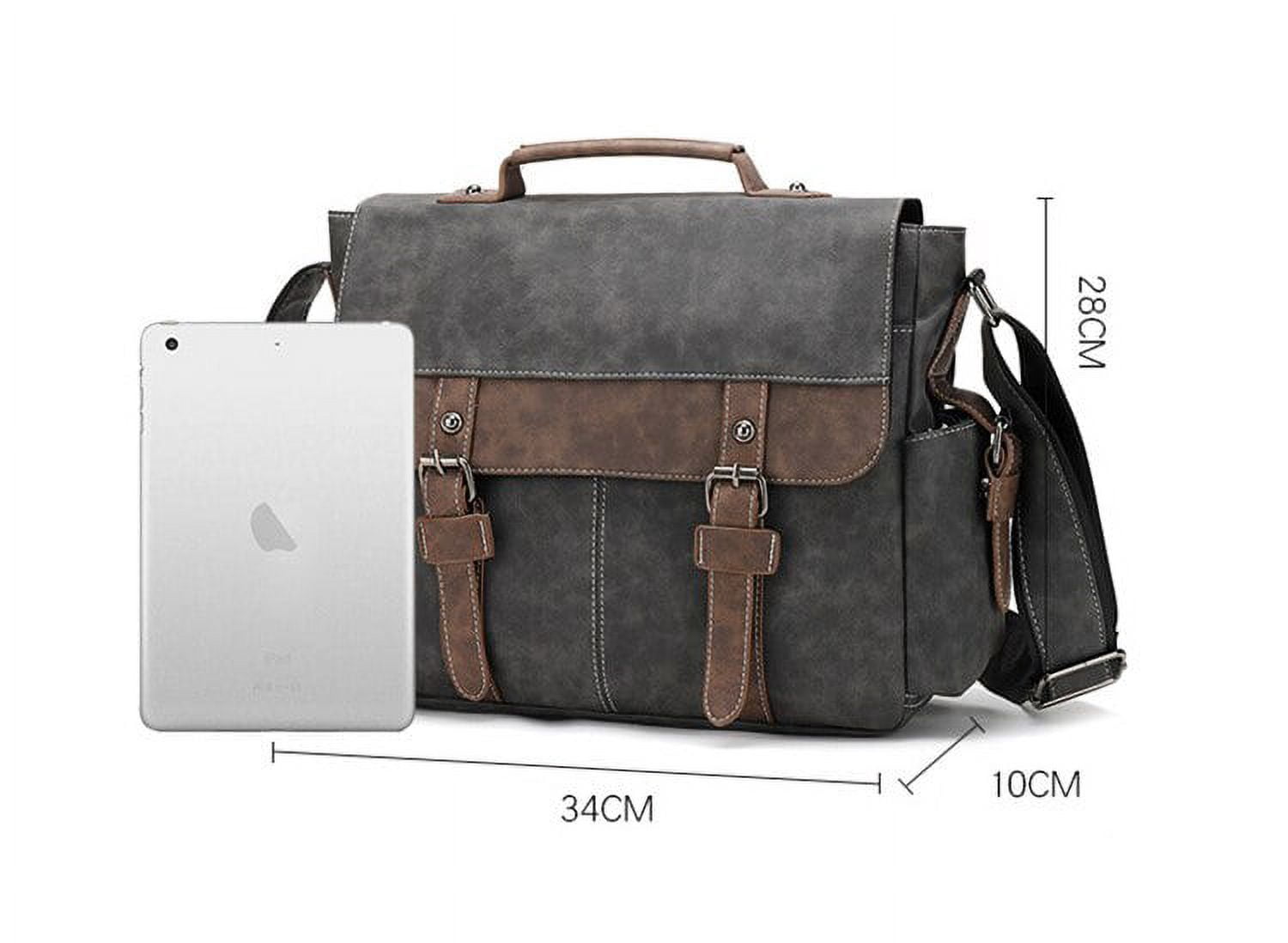 Xeie Thuk Men's Vintage Designer Briefcase PU Leather Tote Business Office Man Messenger Bag Casual Solid Computer Laptop Handbag