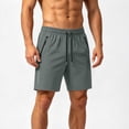 thumbnail image 2 of EOYWHK Beach Shorts with Pockets Elastic Waist Mens Casual Shorts Soft Lightweight Breathable for Basketball Running Gym Active Wear Gray, Size XXL, 2 of 6