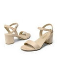 thumbnail image 4 of DREAM PAIRS Women's Low Heels Block Open Toe Ankle Strap Classic Short Chunky Sandals with Buckle for Daily Work Wedding Party, 4 of 7
