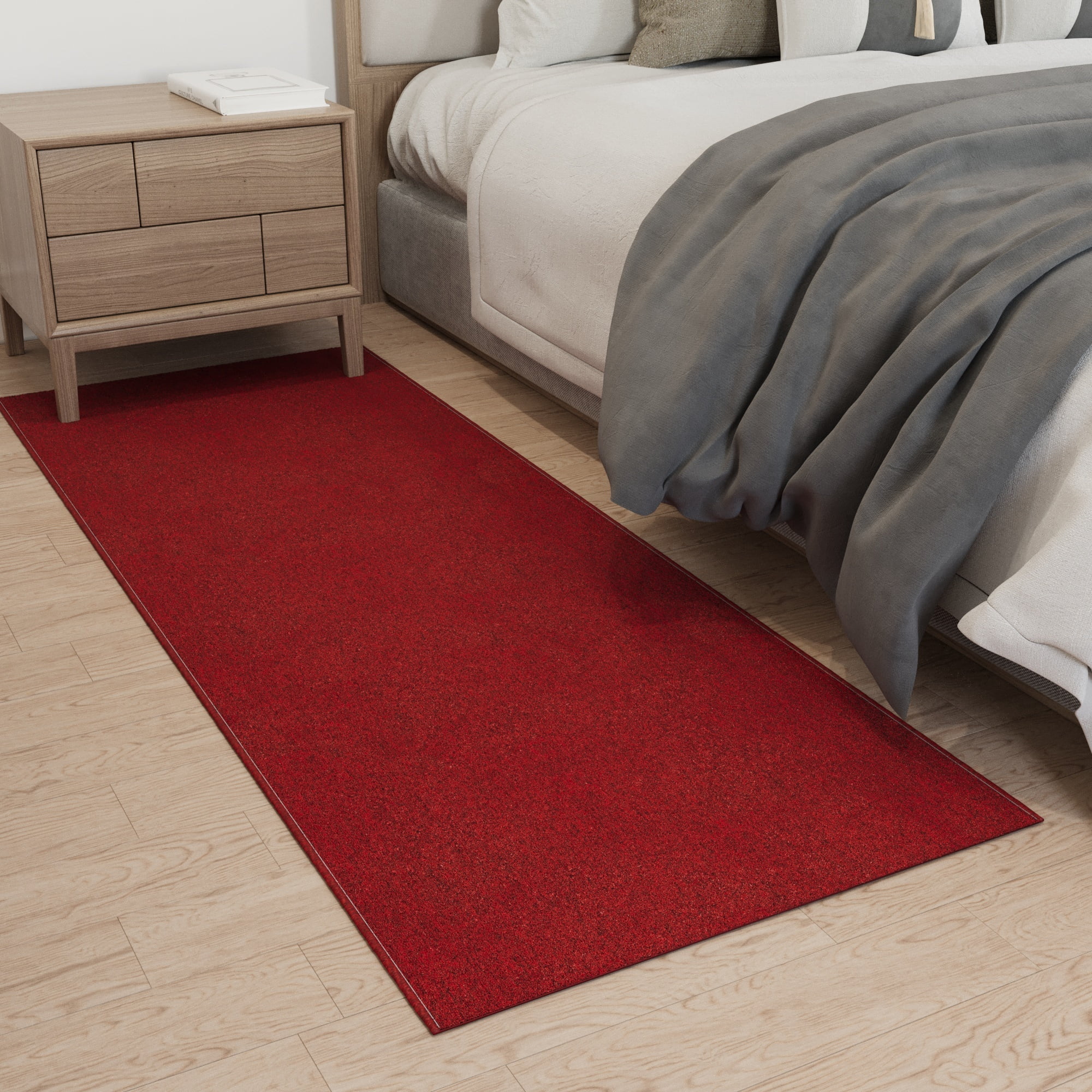 Ottomanson Hallway Runner Rug 3x9 Non-Slip Rug for Kitchen Bedroom Entryway, 2'7" x 9', Red