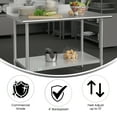 thumbnail image 4 of Flash Furniture 30" x 48" Adjustable Shelf Stainless Steel General Purpose Table with 4" Backsplash, 4 of 10