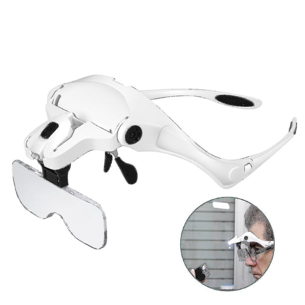 Lupas manos libres con 2 luces LED y 5 lentes intercambiables de 1,0x a 3,5x