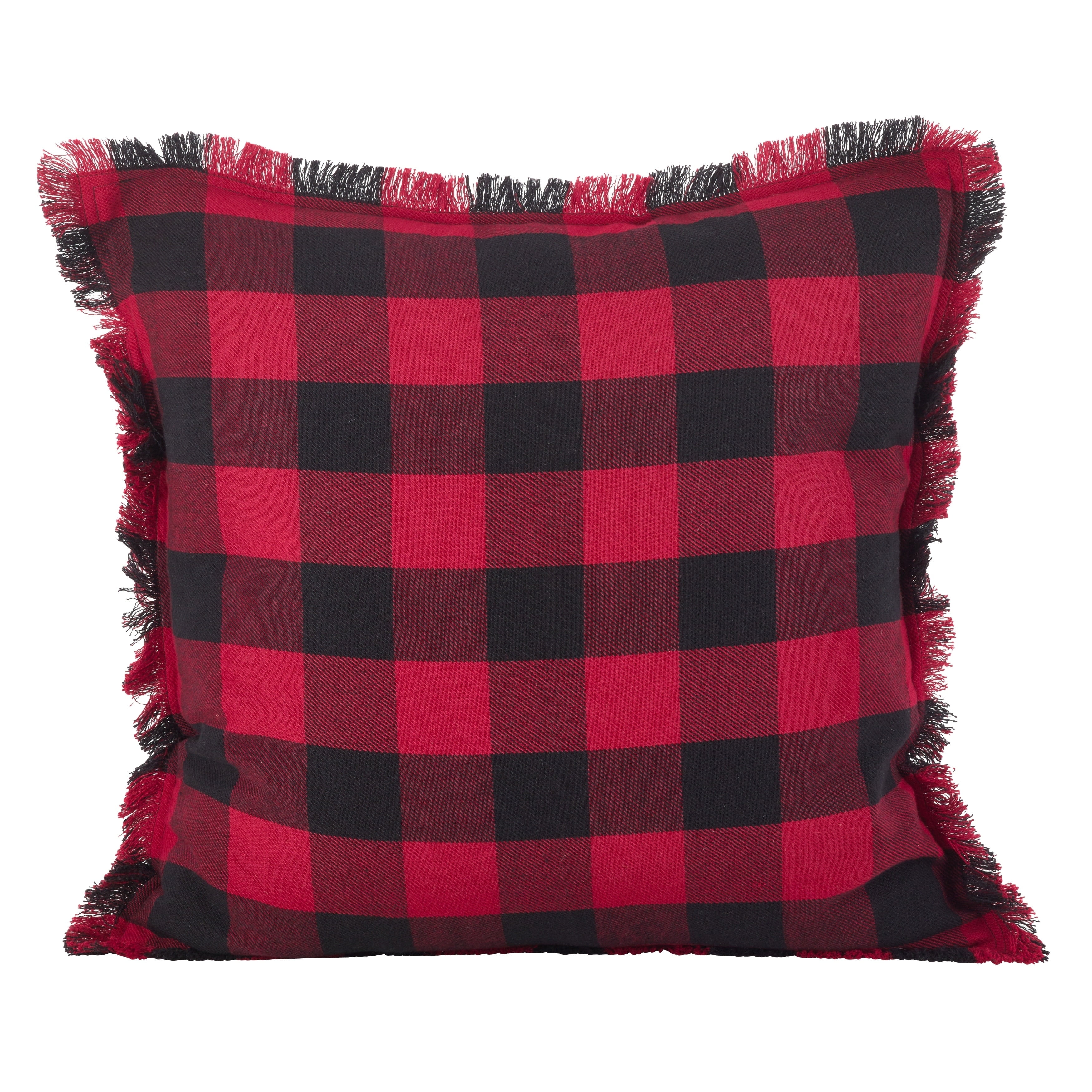 Saro Lifestyle Fringed Buffalo Plaid Design Cotton Throw ...