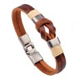 thumbnail image 1 of Pulsera vintage de piel trenzada para hombre, piel de vacuno hecha a mano, 1 of 2