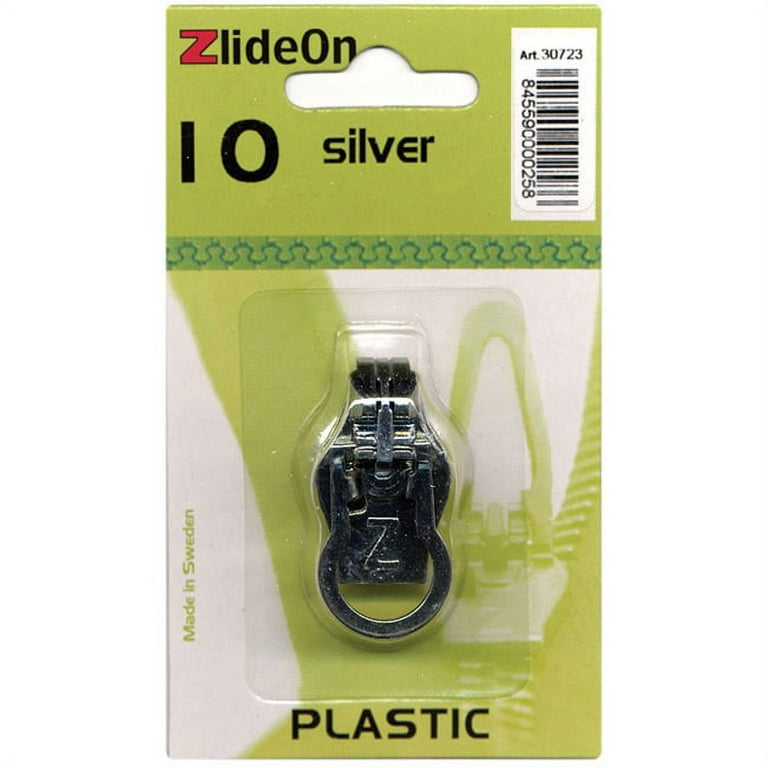 ZlideOn Zipper Pull Replacements Plastic 10-Silver 
