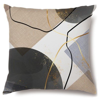 Peach Skin Geometric Abstract Landscape Pillowcase, Very Suitable For Sofa, Bedroom, Chair, Courtyard Decoration-week