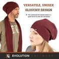 thumbnail image 3 of Wool Slouchy Beanie Hat for Men or Women - Super Soft Merino Wool - Made in The USA - Burgundy, 3 of 7