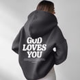 thumbnail image 2 of Work Blouses for Women Fall Winter Oversized Hooded Long-sleeved Bubble One Shoulder Drawstring Graphic Leisure Cotton Sweatshirts Hoodies(Navy,S), 2 of 6