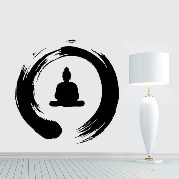 Zen Circle With Buddha Wall Decal Vinyl Sticker Art Decor Murals Living Room Bedroom Decoration 60x58cm
