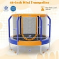 thumbnail image 3 of Costway Mini-Trampoline de 48 Pouces avec Enceinte, Cadre en Métal Robuste, Pattes en U, Orange, 3 of 8
