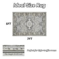thumbnail image 3 of SIXHOME 8'x10' Area Rugs for Living Room Washable Traditional Grey Distressed Carpet Non Slip Ultra Soft Retro Floral Throw Indoor Rug for Bedroom Dinning Room Office Home, 3 of 7