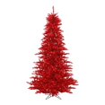 thumbnail image 1 of Vickerman 108" Plastic Fir Dura-lit LED Artificial Christmas Tree in Tinsel Red, 1 of 2