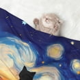thumbnail image 2 of Pofeuu Cat Under Starry Skies Print Puppy Blanket,Dog Blankets,Pet Blanket Cozy Cat Blankets for Indoor Cats, Fuzzy Pet Blanket for Kitten Doggy Dog Blankets-, 2 of 8