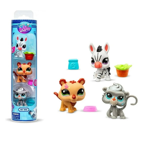 Littlest Pet Shop Pet Trio Zoo Pets Mini Figure 3-Pack (Lion, Zebra & Baboon)