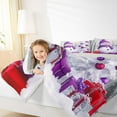 thumbnail image 4 of jejeloiu Cartoon Xmas Snowman Bedding Comforter Set,Happy New Year Twin Comforter Sets,Purple Christmas Gifts Bedding Set For Kids,Super Cozy Room Decor Reversible,2pcs, 4 of 8
