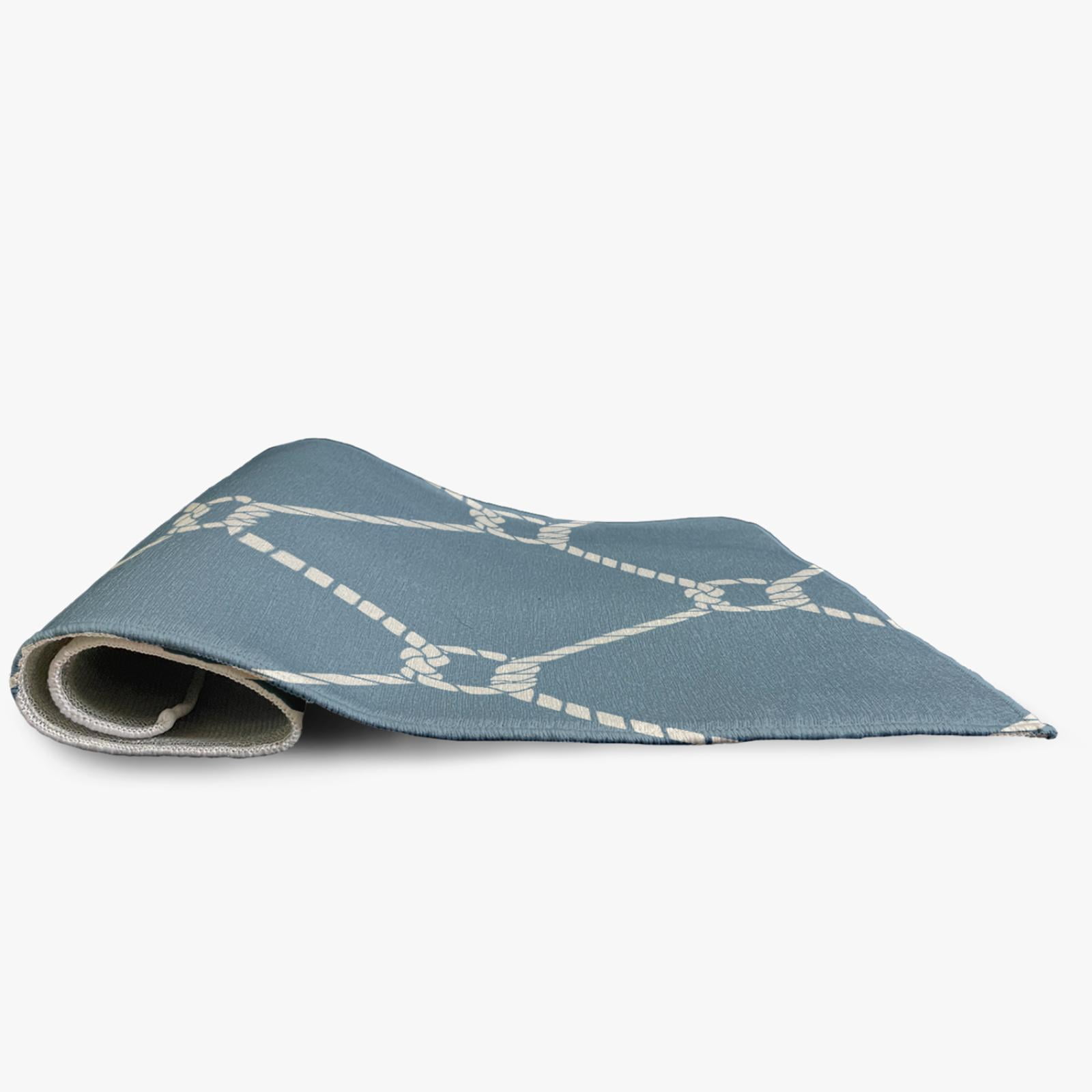 E by Design Ahoy! Nautical Indoor/Outdoor Rug - Dusty Smoke - 2 x 3 ft.