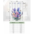 thumbnail image 6 of No Hook Shower Curtains with Snap in Liner, Spring Floral Waterproof Fabric Shower Curtain, Farmhouse Purple Blue Flowers Double Layers & See-Through Top Window Bathroom Curtains 60''x72'', 6 of 6
