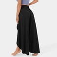thumbnail image 4 of Miluxas Pantalones De Mujer Cintura Alta Plus Size Clearance Women Fashion Irregular Solid Color High Waisted Vent Waist Retraction Appear Thin Pants Black 10(XL), 4 of 8