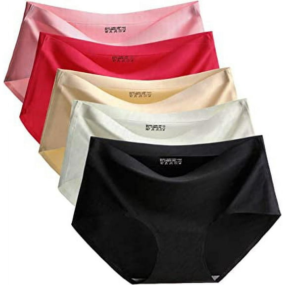 NAMZI Womens Seamless Panties Ice Silk Hipster, Assorted, Size L Fits Us M