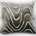 thumbnail image 2 of Plutus Sensous Waves Taupe Ivory Greige Handmade Pillow 16"L x16"W, 2 of 3