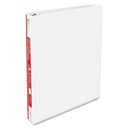 Office Impressions Economy Round Ring View Binder, 1" Capacity, White