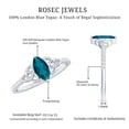 thumbnail image 5 of Rosec Jewels London Blue Topaz Engagement Ring with Celtic Knot - Blue Topaz Diamond Ring (4X8 mm Marquise Shape, AAA Quality), 925 Sterling Silver, US 3.50, 5 of 8