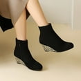 thumbnail image 4 of HKEJIAOI Bottines pour Femmes Grande Taille Bottes Plateforme Bout Rond Compensées Grande Taille Bottes Courtes, 4 of 5