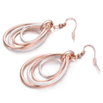 thumbnail image 3 of Yoursfs Two-Tone Textured Multi Hoops Dangling Earrings for Women Silver and Rose Gold Plated Piercing Fishhook Earrings Fashion Jewelry, 3 of 6