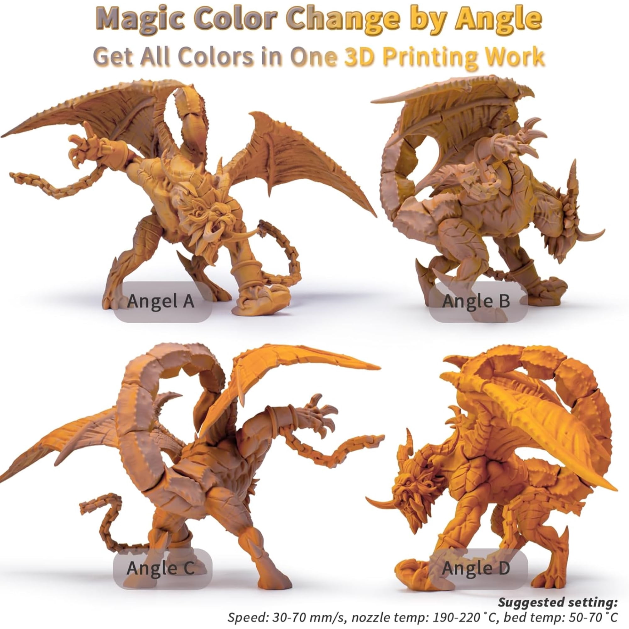 Ziro 3D Tri-Color Matte PLA 1.75mm 1kg, Desert