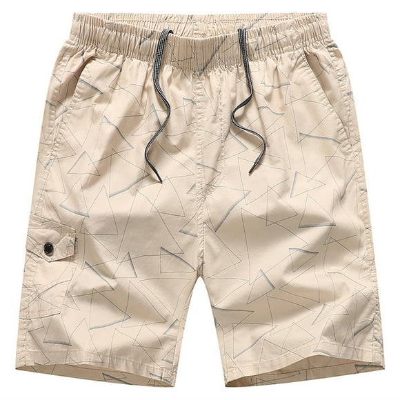 Pantalon Court Homme Men's Summer Trend Youth Handsome Casual Loose Sports Plus Size Bermuda Shorts Beach Pants Athletic Shorts Men Khaki XL