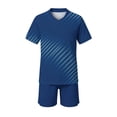 thumbnail image 2 of LJEFF Kids 2PC Soccer Uniform Set, Short Sleeve Summer Quick Dry Elastic Waist Boy Sports Outfit Navy Size 13 T, 2 of 9