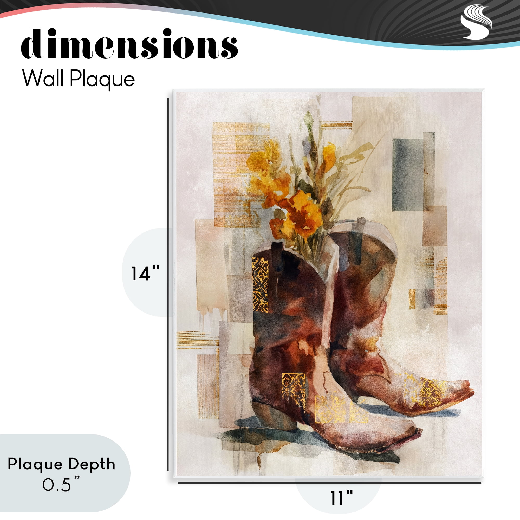 Stupell Industries Western Roots & Blooms Wall Plaque Art, design by Svetlana Aleynikova