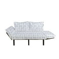 thumbnail image 2 of Bicycle Futon Couch, Dutch Ornament Drawings in Blue Windmill Narrow House Bicycle Topiary Tree, Daybed with Metal Frame Upholstered Sofa for Living Dorm, Loveseat, White Night Blue, by Ambesonne, 2 of 4