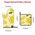 thumbnail image 4 of ZNDUO Oven Mitts and Pot Holders Sets, Yellow Cartoon Lemon Pattern Non-Slip Cooking Oven Mitt, 4 of 8