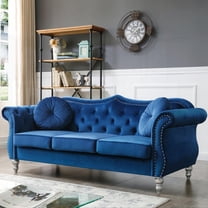 Navy Blue Hollywood G0661A-S Sofa - Enhanced by Soft Velvet & Tufting