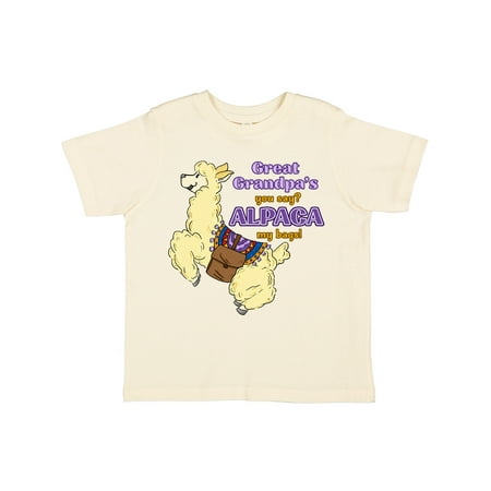 

Inktastic Cute Jumping Alpaca-Great Grandpa s You Say ALPACA my bags! Gift Toddler Boy or Toddler Girl T-Shirt