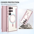 thumbnail image 4 of Petocase Magnetic Clear for Samsung S24 Ultra Case with Transparent Electroplated Silicone Cover Slim Thin [Non-Yellowing] Wireless Charging Heavy Duty Full Body Shockproof Phone Cover,Pink, 4 of 6