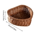 thumbnail image 3 of Aufmer Kitchen Desktop Storage Basket Imitation Rattan Woven Heart Shaped Container Multipurpose Organizer For Fruit Candy Snack Bread Countertop Arrangement, 3 of 7