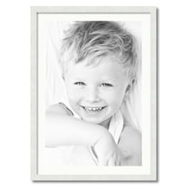ArtToFrames 24x34 Matted Picture Frame with 20x30 Single Mat Photo Opening Framed in 1.25 Satin White Frame and 2 Fabric White Mat (FWM-3966-24x34)
