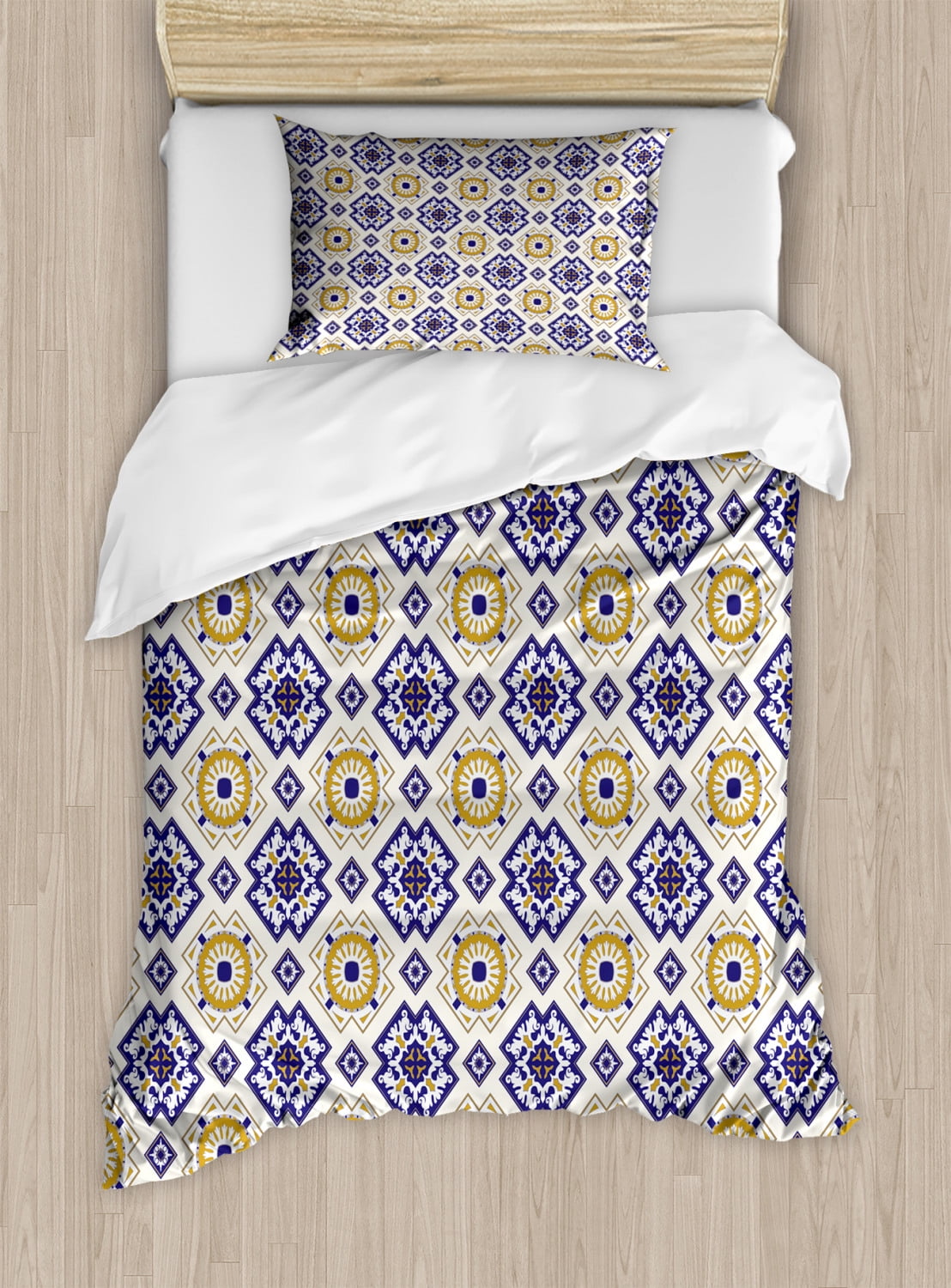 Vintage Twin Size Duvet Cover Set, Classical Victorian Pattern with