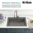 thumbnail image 3 of Kraus KGD-54GREY 33 in. Dual Mount Single Bowl Granite Kitchen Sink, Grey, 3 of 8