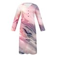 thumbnail image 3 of Babysbule Womens Fall Dresses Fashion Women Casual Elegant Round Neck Printing Summer Long Sleeve Pockets Dress, 3 of 5