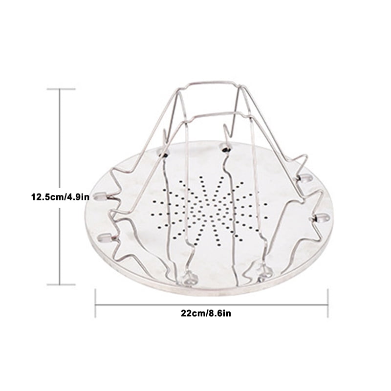 Foldable 4-Slice Stainless Steel Camp Toaster Rack – Portable Outdoor Bread Toaster for Camping, Picnics  Stovetop Use
