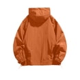 thumbnail image 3 of Men's Cargo Jacket, Loose Fit Hooded Coat With Half Zipper, Spliced Multi-Pocket Design For Outdoor & Work Orange XL, 3 of 8