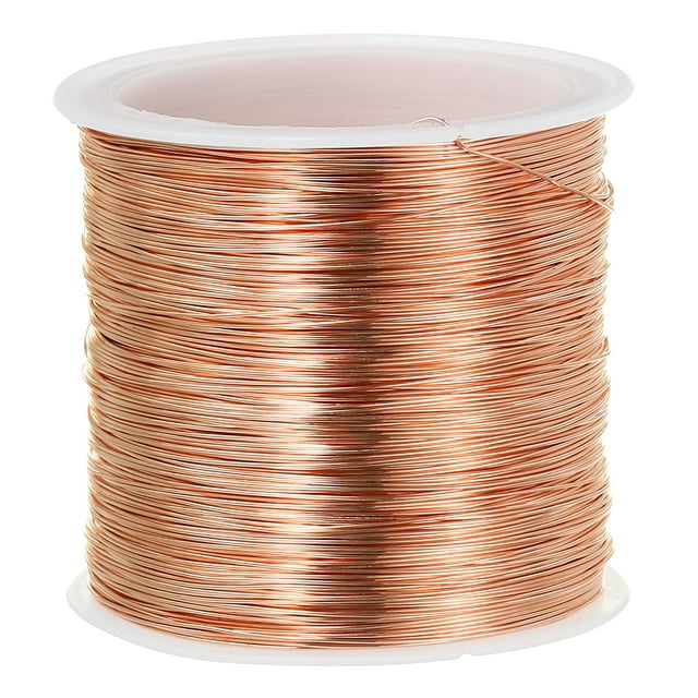 Alambre de Cobre Sólido Uxcell Alambre de Cobre Puro Alambre de Beadado Suave Ataduras de Tallo de Planta de Metal Tono Cobre 26 Gauge 1Pcs