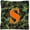Camo Green, variant on Letter S Monogram - Camo Green Fabric Decorative Pillow
