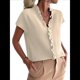 thumbnail image 2 of Camisetas Sin Mangas de Verano Informales con Cuello en V y Volantes para Mujer Albaricoque S, 2 of 8