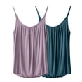 thumbnail image 4 of Puntoco Camisetas sin mangas ajustadas para mujer, moda de verano para mujer, color sólido, con relleno en el pecho y tirantes, top de cuello redondo, 4 of 4