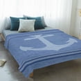 thumbnail image 4 of Nautical Anchor Blanket Soft Cozy Warm Throw Blanket for Couch, Plush Fuzzy Flannel Fleece Blankets for Sofa, Modern Blue Ocean Abstract Striped Bed Blankets Lightweight Gifts for Women, 40"x50", 4 of 9